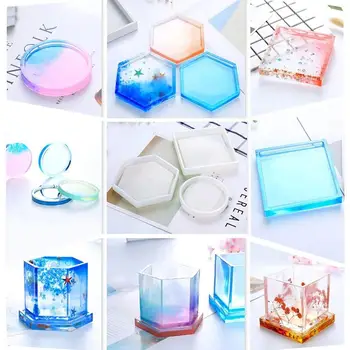 

Silicone Mold Epoxy Resin Making Craft Clay Resin Molds Coaster Ashtray Jewelry Mold Accessories New Making DIY Flexible E3R2