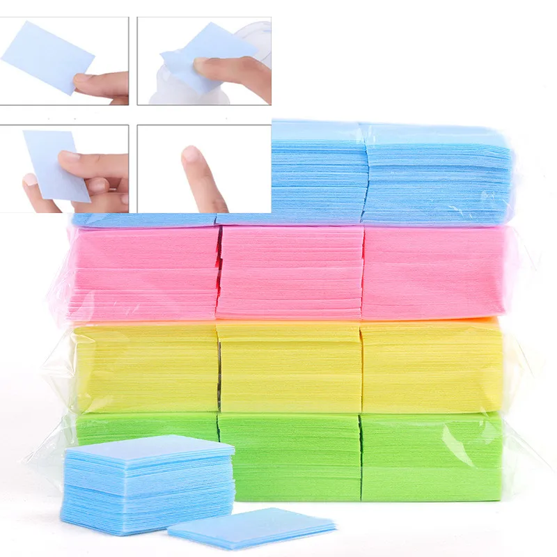 

Hot Colorful 1000 Pcs Lint-Free Wipes Napkins Nail Polish Remover Gel Nail Wipes Nail Cutton Pads Manicure Pedicure Gel Tools