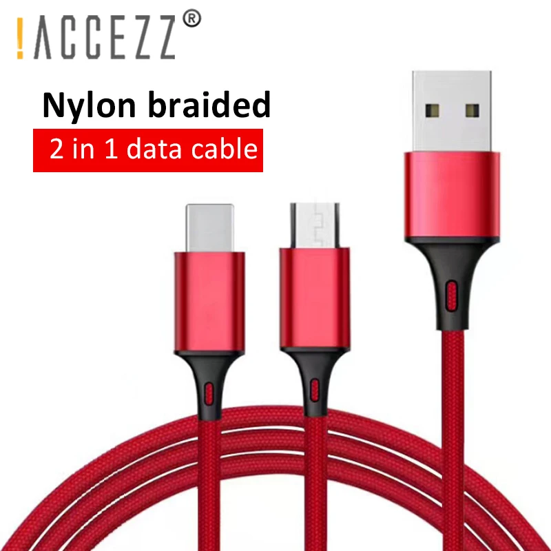 ! ACCEZZ 2 в 1 USB B 8 Pin зарядный кабель освещение для Iphone X 7 6 6S XS MAX Micro Samsung S7 S6 Huawei