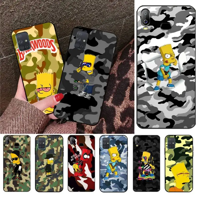 

HPCHCJHM Camouflage Simpson Black Soft Shell Phone Case Capa For Samsung A10 A20 A30 A40 A50 A70 A71 A51 A6 A8 2018