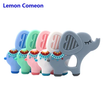 

Lemon Comeon Silicone Teether Elephant Toys Toddler Teething BPA Free Silicone Beads For Pacifier Pendant Teething Toy 1PC