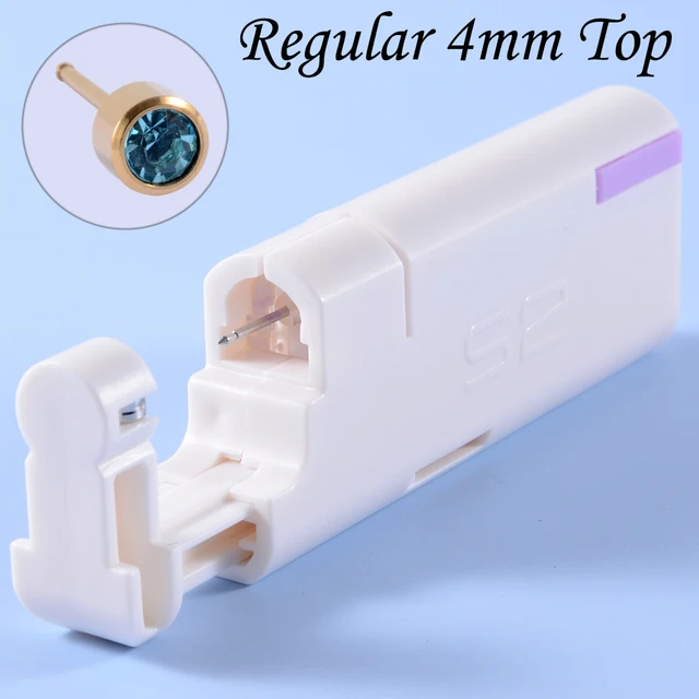 2PCS Ear Nail Gun Disposable Aseptic Household Ear Piercing Gun Portable Ear Piercing Gun Group Sterilized Ear Piercing Unit Pair Gold Aqua