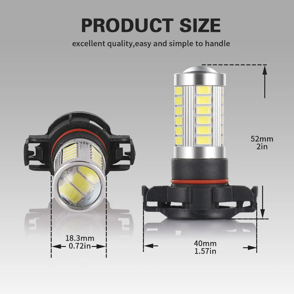 GZKAFOLEE 5201 5202 светодиодный противотуманный фонарь Xtreme супер яркий 12V светодиодный PS19W 12085 PS24W Замена 600LM 6000K белый 3000K Янтарный