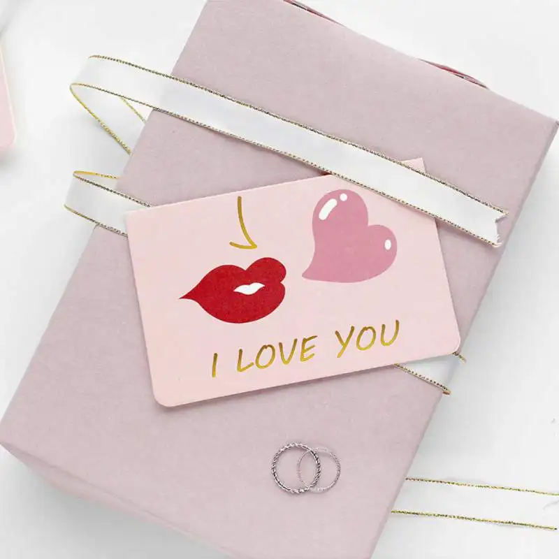  Romantic Valentine\'s Day Folding Card Simple Wishes Greeting Card Wedding Invitation Letter Envelo - 4.00043E+12