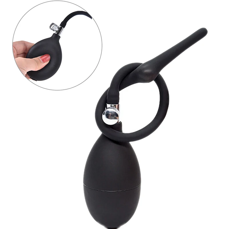 New Silicone Inflatable Male Urethral Catheter Penis Plug Inflate Urethral Sound Dilators Penis Insert Chastity Sex Toys Piece