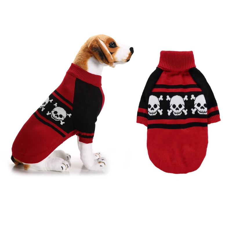 

Halloween Dog Sweaters Skull Printed Turtleneck Puppy Sweater For Spring Autumn Small Large Dogs Coat XXS-XXL ropa para perro