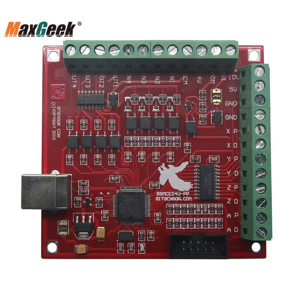 Maxgeek USB MACH3 числового программного управления 100 кГц коммутационная плата 4 оси