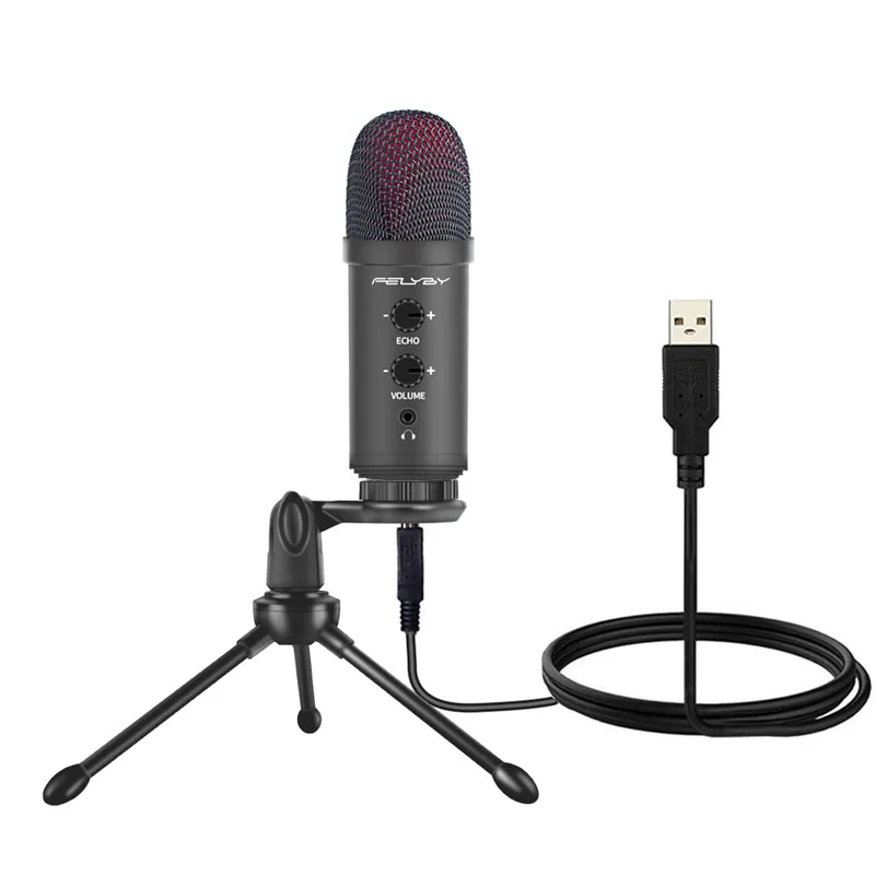 FELYBY B140A USB конденсаторный микрофон для аудио записи вокала подкастинга