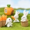 Family White Rabbit figurine Animal Model Resin Craft micro landscape home decor miniature fairy garden decoration accessories ► Photo 2/6