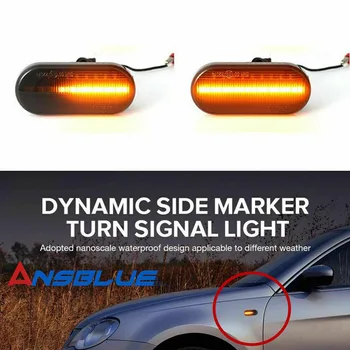 

2Pcs LED Car Water Turn Signal Light for Volkswagen Ford Golf Bora Passat Baoluo Leaf Board Side Light Waterproof Warn Flashing