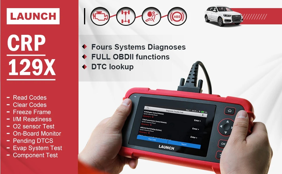 LAUNCH X431 CRP129X диагностический инструмент, автомобильный OBD2 сканер, автоматический считыватель кодов, диагностический сканер OBDII EOBD, автомобильные инструменты, PK CRP129E