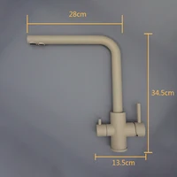 DQOK ดื่มน้ํากรองก๊อกน้ําห้องครัว Purification TAP Dual Handle ก๊อกน้ําอ่างล้างจาน TAP 5