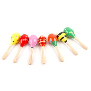 

Colorful Wooden Hand Sand Hammer Baby Rattle Educational Toy baby toys