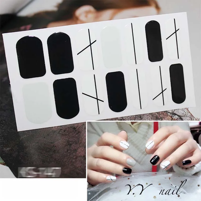 Наклейки для дизайна ногтей наклейки s полное покрытие наклейки Обертывания украшения Маникюр слайдер винил для ногтей клей наклейки для ногтей D47