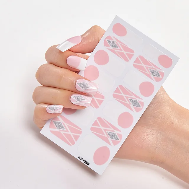 New Year Full Cover Nail Sticker Nail Polish Sticker Nail Art Self Adhesive Decor Sticker Creative Christmas Nail Sticker AF-035