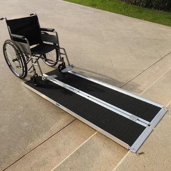 

6 Ft Folding Wheelchair Threshold Ramp,Portable Textured Aluminum Alloy,For Home Corridor