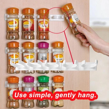 

Kitchen Clip Strips Spice Gripper Jar Strip Rack Storage Holder Wall Organizer Wall Cabinet Door Hanging Spices Container 3