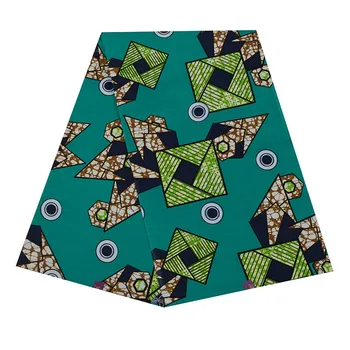 

Green African Veritable Printed Wax Cloth Fabric DIY Sewing Material 6Yards Ankara Real Wax Cloth Fabric For Women Dress