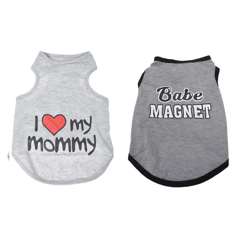 1 шт &quotI Love Mommy&quot футболка для собак и модная кошек домашних животных щенков