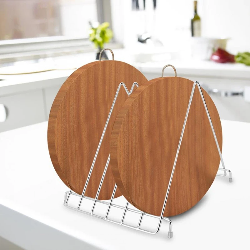 

Promotion! Dish Rack 6 Slots Stainless Steel Cutting Chopping Board Rack Stand Holder Kitchen Storage Organizer Home Organizer