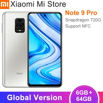 

2020 Global Version Xiaomi Redmi Note 9 Pro 6GB 64GB Mobile Phone Snapdragon 720G Octa Core 64MP Quad Cameras 5020mAh NFC