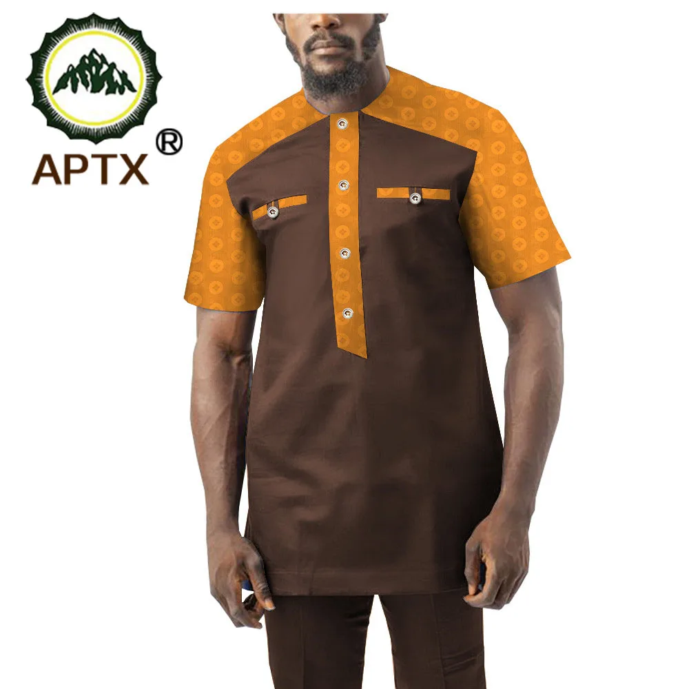 Moda Africana para hombres, traje de manga corta, camisa, pantalones, conjunto T1916017 - AliExpress Mobile