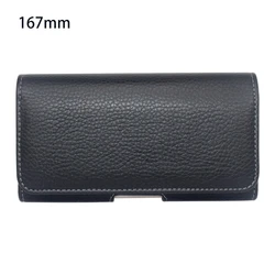 Men's PU Leather Waist Bag with Phone Holster - Outdoor Anti - Drop Mobile Belt Clip Cover (167mm)