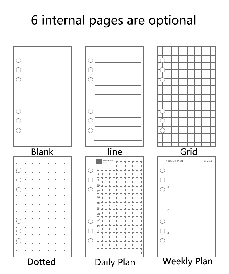 A5 A6 Kawaii, милая тканевая записная книжка в горошек, школьные офисные канцелярские принадлежности, пустая линия, сетка в горошек, планировщик, 6 отверстий, спиральное кольцо, связующее