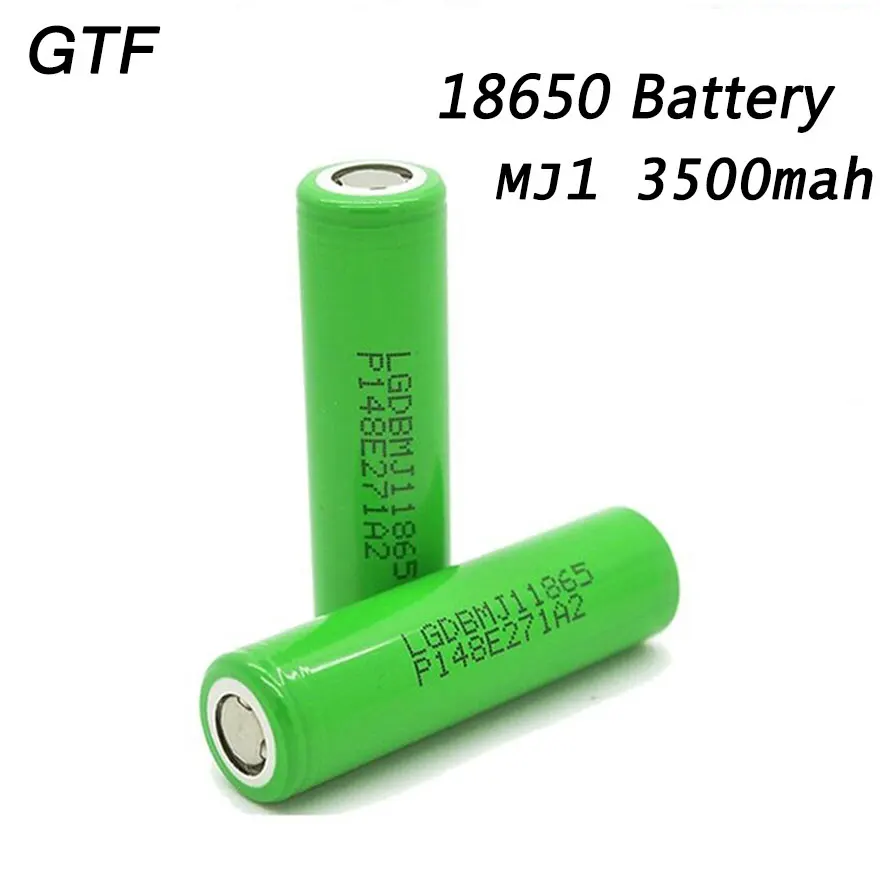 GTF 1/2/4/8/10pcs 18650 Battery 3.7v 3500mah INR18650 MJ1 18650 Battery 10A Discharge for LG Rechargeable Li-ion Batteria