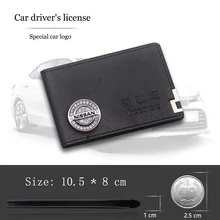Capa de carteira de motorista de carro de couro documentos de condução caso de crédito para nissan tiida teana altima sylphy murano kicks qashqai