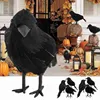 Simulation Black Crow Animal Model Artificial Crow Black Bird Raven Prop Scary Decoration For Party Supplies 18*10CM ► Photo 1/6