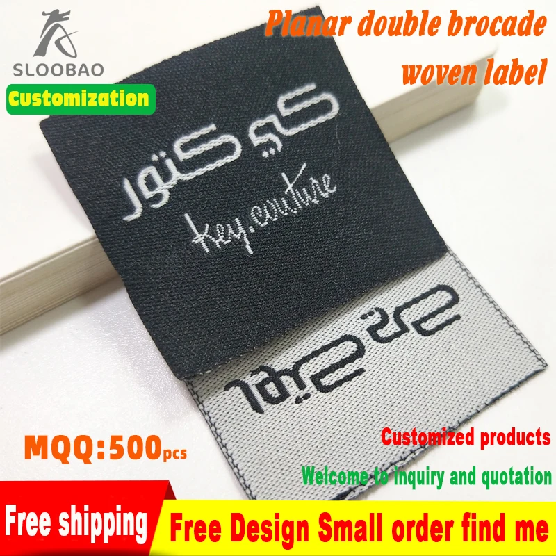 FreeShippingGarmentWewingSuppliersOEMLogoSmallOrderComputerAcceptedCustomWovenLabelsPrivateLabelClothingTags500PCS/лот|custom woven labels|woven