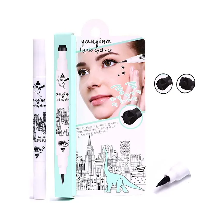 

YANQINA Cartoon waterproof not blooming liquid eyeliner double head with seal smooth line Durable waterproof Anti halo lasting