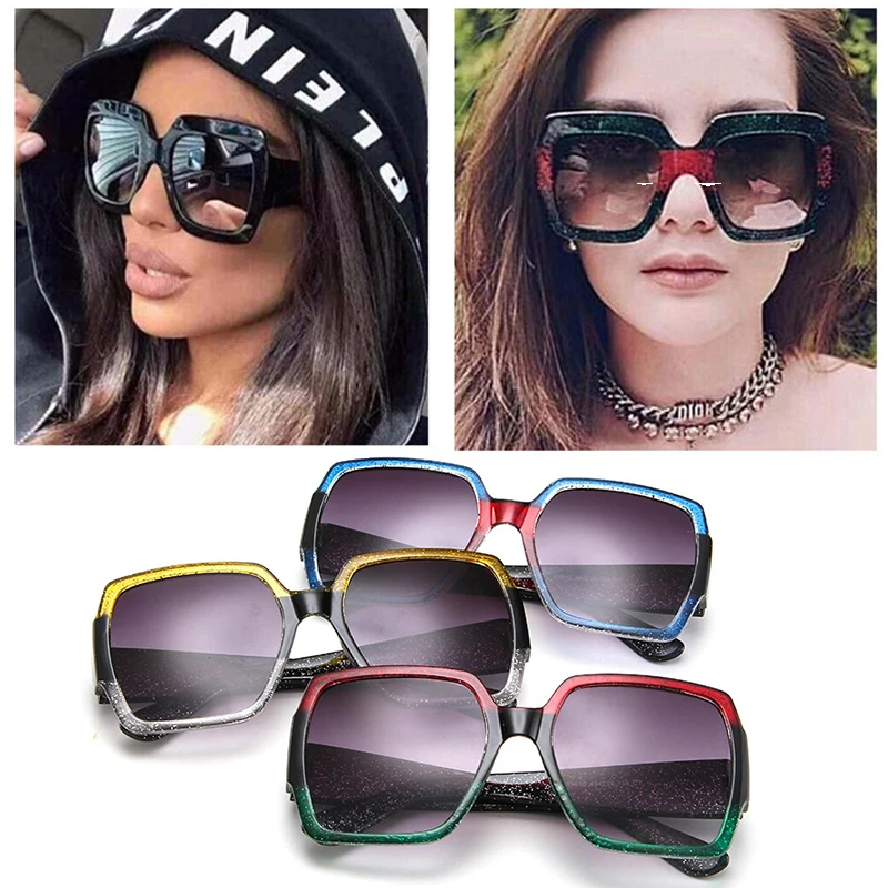 

new fashion square ladies sunglasses classic brand design square men's glasses large frame driving sunglasses UV400