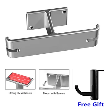 

Headphone Stand Dual Hanger Durable Aluminum Headset Hook Holder 2 in 1 Earphone Mount Under Desk Earset Rack Display