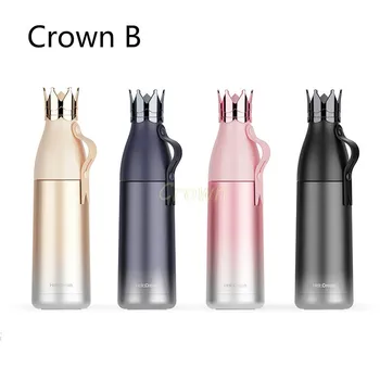 

Stainless Steel Thermos Queen Crown Water Bottle Portable Travel Coffee Mug Creative Insulated Princess Flask 240ml/350ml