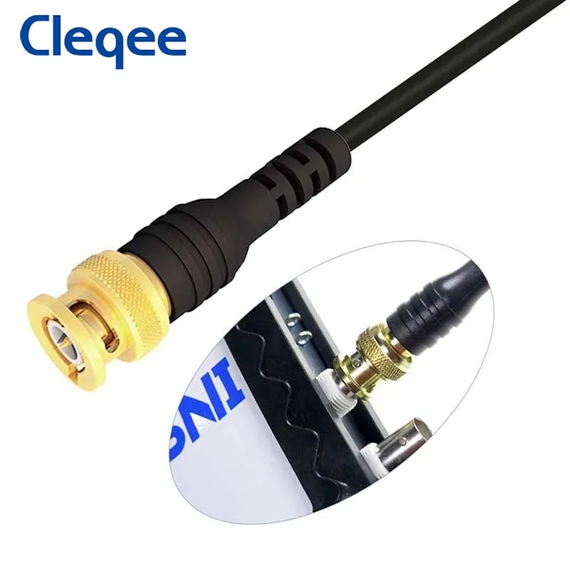 Cleqee-Pinzas de cocodrilo doble P1061, Cable de sonda BNC Q9 a cobre chapado en oro, osciloscopio de prueba, Cable de 120cm