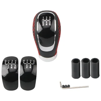 

Black+ Red Universal Car Gear Shift Knob Cover Cap Lever 5 6 Speed Manual Adapters Kit Made Of High Quality ABS