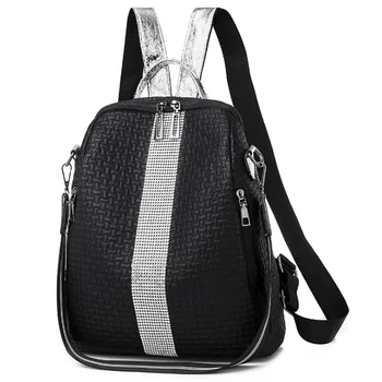 

New Trend Women'S Backpack Fashion Travel Bag Large Capacity Casual Ladies Bag Multi-Purpose Bag Black