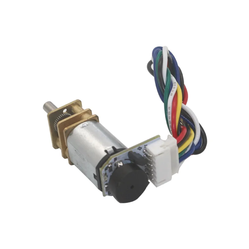 Фото DC мотор двигатель 6V с редуктором скорости вращения Micro Gear с металлическим коническим кодер-кодировщиком GA12-N20 №5
