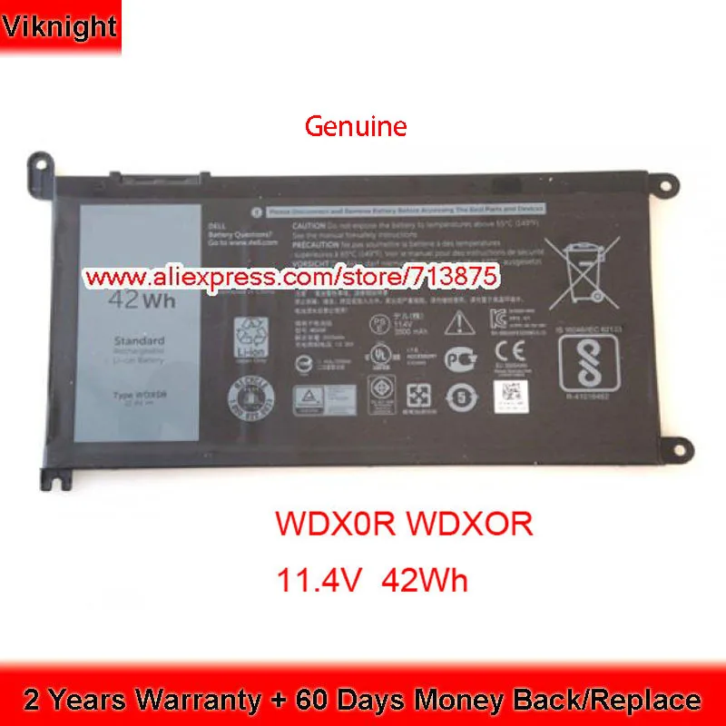 11,4 V 42Wh T2JX4 WDXOR WDX0R Батарея для Dell Inspiron 13 5378 7368 13 5368 15 5538 5567 5568 15 7000 7560 3CRH3 FW8KR
