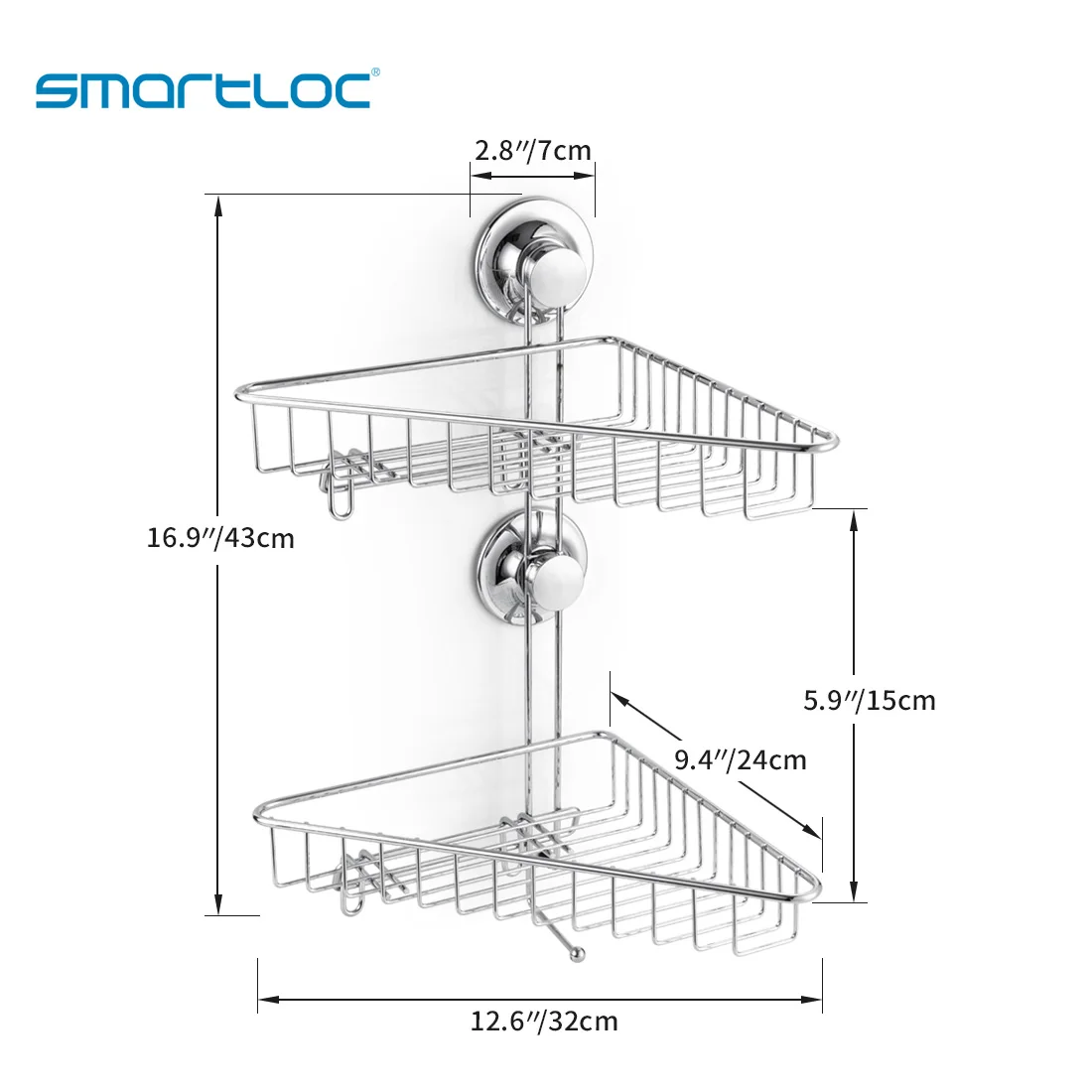 smartloc Suction 2 Layers bathroom shelf wall shelf bathroom accessories bathroom organizer shelves corner shelf shower caddy