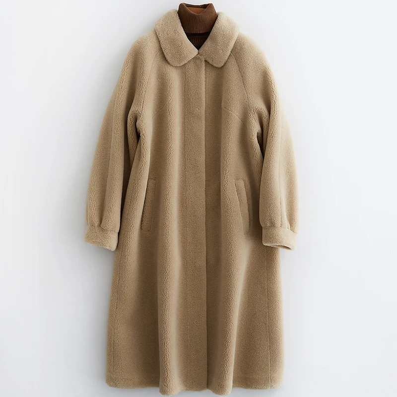 

Real Fur Coat Wool Jacket Autumn Winter Coat Women Clothes 2020 Korean Vintage Sheep Shearling Suede Lining Women Tops ZT3769