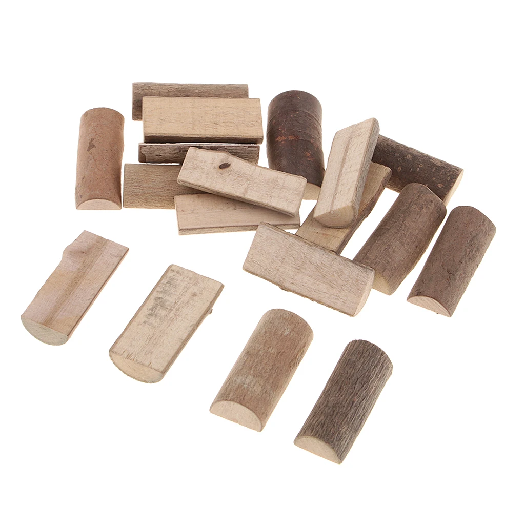 20 Pieces Rustic Small Wooden Log Sticks Natural Tree Bark for Home Decoration & Rustic Wedding Centerpieces DIY Crafts