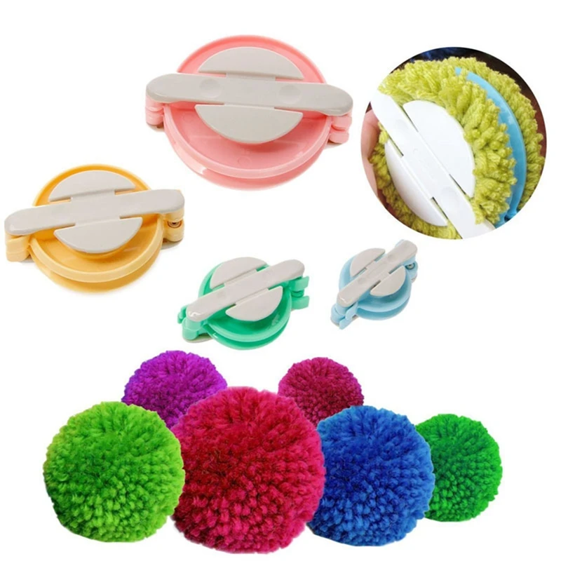 

4 Sizes Pompom Yarn Making Tools Ball Weaver Needle Craft Plastic DIY Weaving Wool Pompom Maker Needlework Knitting Tools