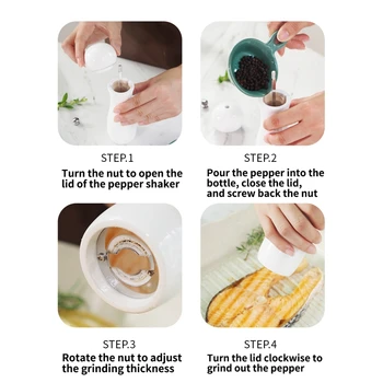

1 PC Salt and Pepper Grinder with Ceramic Grinder Adjustable Coarseness, Elegant Pepper Shakers for Fresh Spices