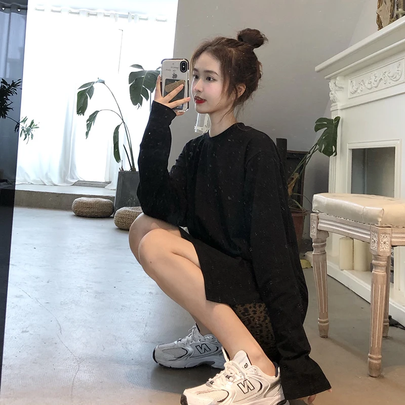 PX2464 Women's loose mid-length slit bottoming