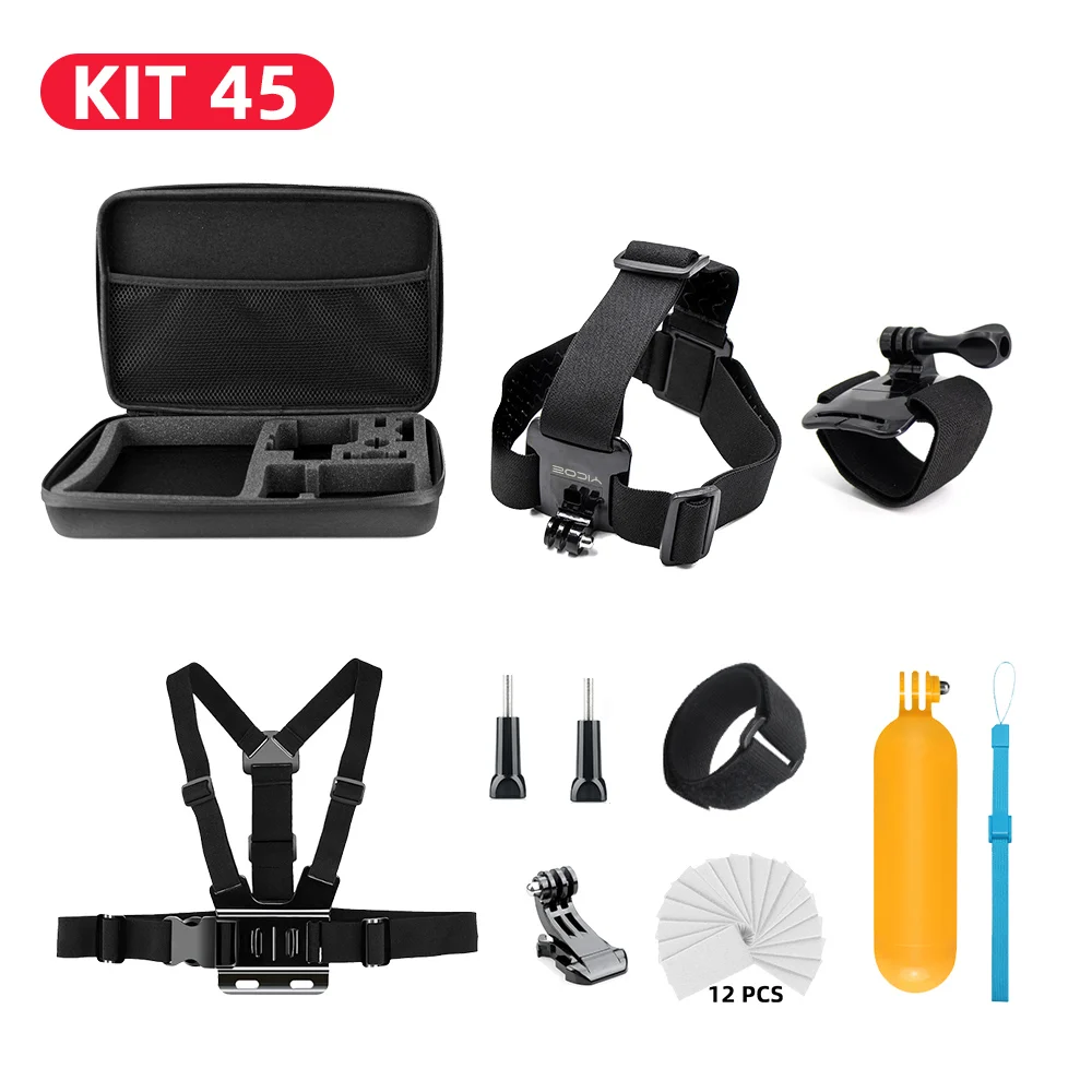 Для Go Pro Hero 8 7 6 5 4 3 Xiaomi yi mijia 4k набор аксессуаров SJCAM SJ7 GoPro чехол штатив палка