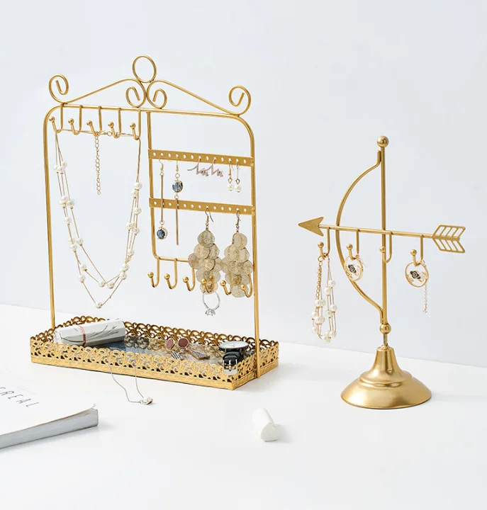Fashion light luxury pieces creative household bedroom decorations room layout table top jewelry storage rack J05