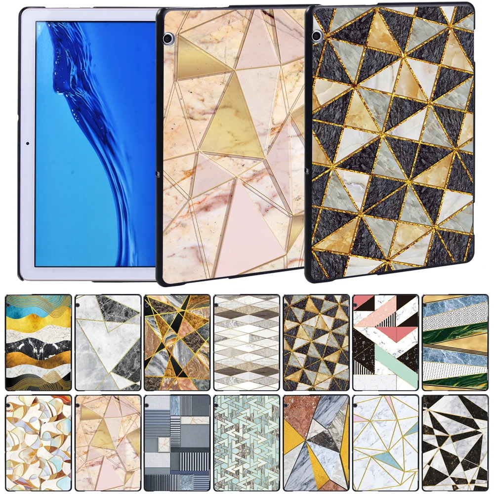 For Huawei MediaPad T3 8.0/MediaPad T5 10 10.1/T3 9.6 Inch Geometric Figure Series Slim Back Case + Stylus | Компьютеры и офис